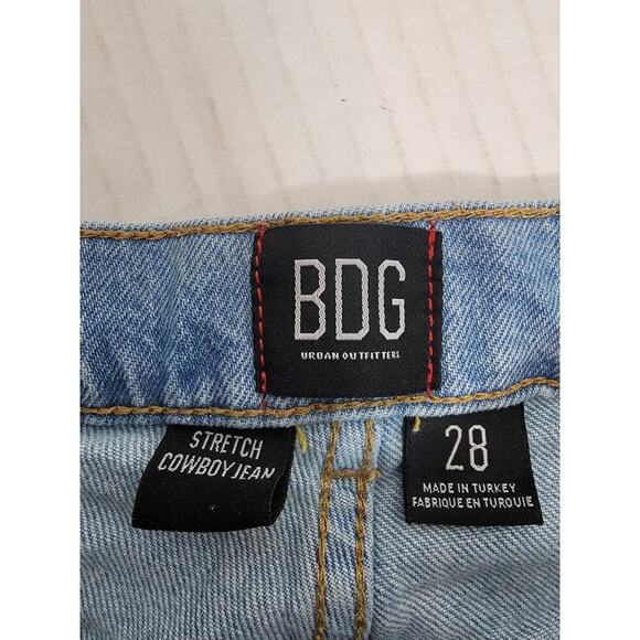 BDG Jeans Womens Sz 28 Stretch Cowboy Jeans High Rise Wide Leg Western Y2K 90s - Picture 4 of 11